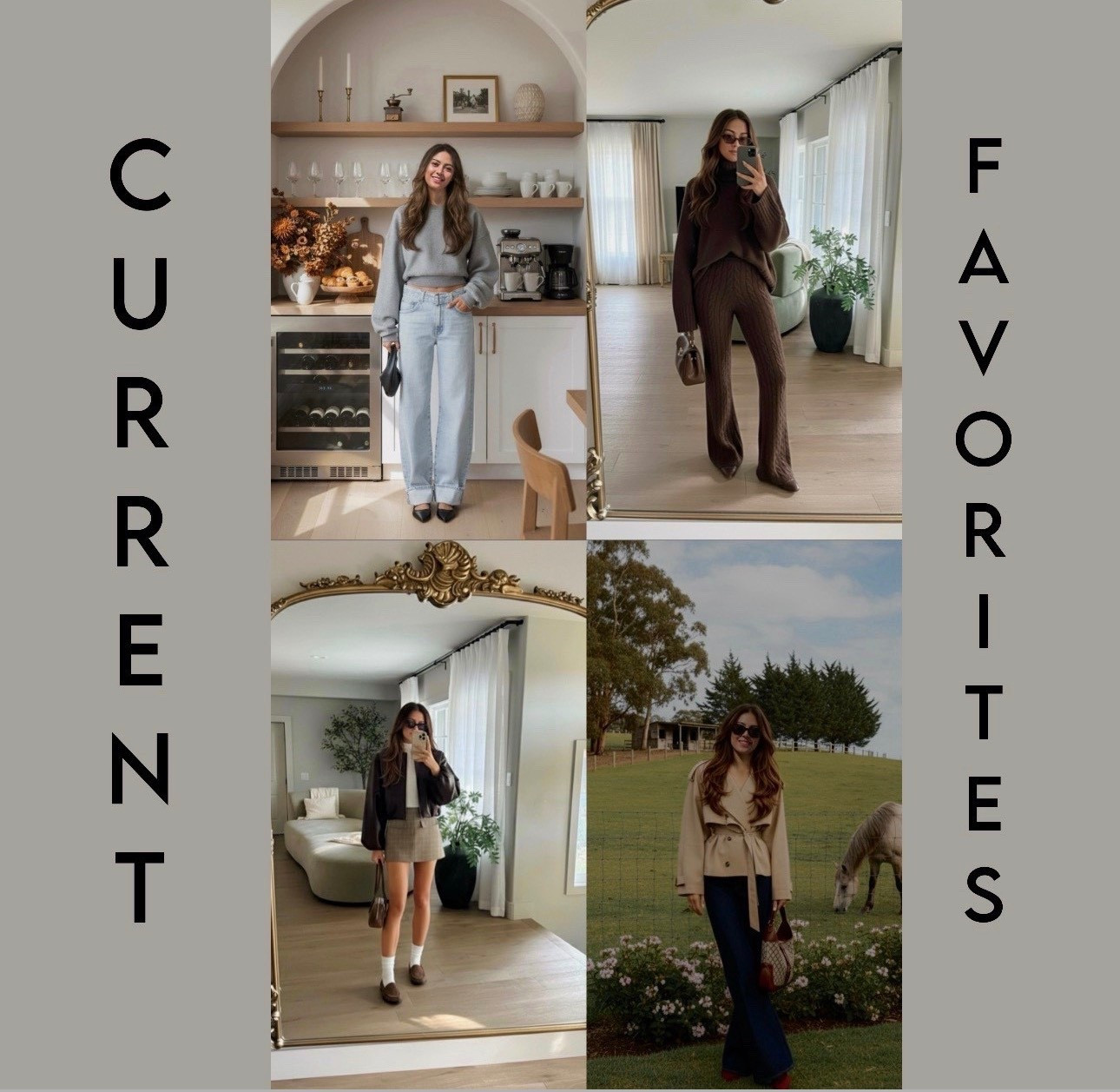 Grey sweatshirt, blue jeans, Abercrombie jeans, Abercrombie winter jeans, dark brown knit set. Two piece knit set. Cozy set. Brown jacket. Plaid skirt. Loafers. Cropped trench coat. Dark blue jeans. Holiday Fashion, Holiday Style, Festive Fits, Holiday Outfits, Seasonal Style, Christmas Outfit, Christmas Style, Merry and Stylish, Christmas Vibes, Cozy Holiday Look, Casual Holiday Outfit, Casual Holiday Style, Comfy and Chic, Relaxed Holiday Look, Laid Back Holiday, Holiday Glam, Dress to Impress, Elegant Holiday Look, Festive Chic, Holiday Glamour, Sparkle and Shine, Cozy Chic, Cute and Cozy, Holiday Sweater Weather, Snuggly Holiday Style, Dressy Holiday Style, Formal Holiday Look, Holiday Party Ready, Glam Holiday Attire, Fancy and Festive, Holiday Sparkle, Festive Accessories, Seasonal Bling, Holiday Details. 

#LTKCyberWeek #LTKHoliday



#LTKmomlife #LTKgrwm #LTKootd