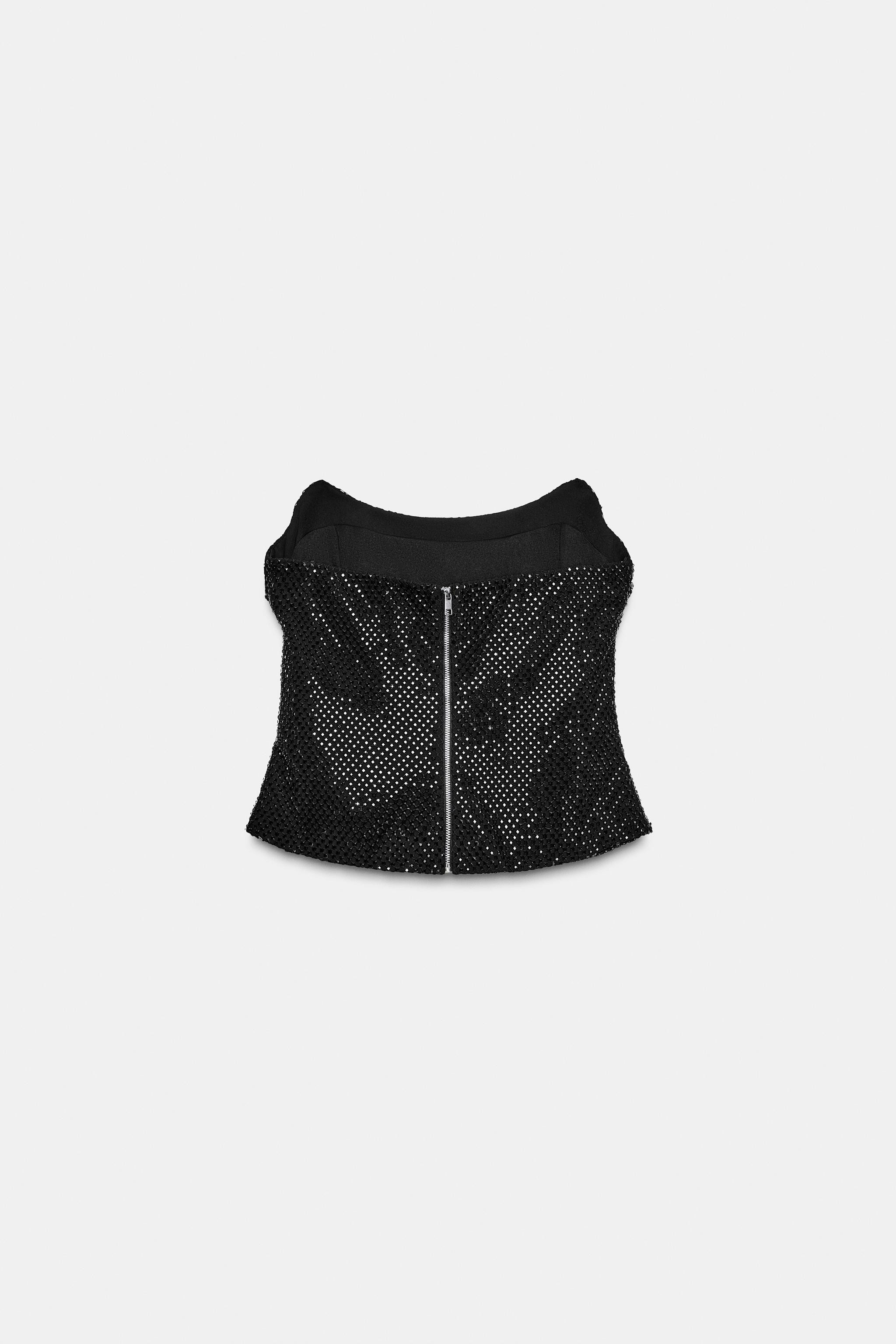 BEADED MESH TOP | Zara UK