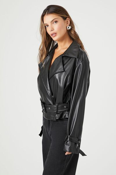 Faux Leather Belted Moto Jacket | Forever 21