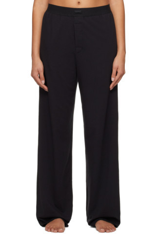 SKIMS - Black Boyfriend Lounge Pants | SSENSE