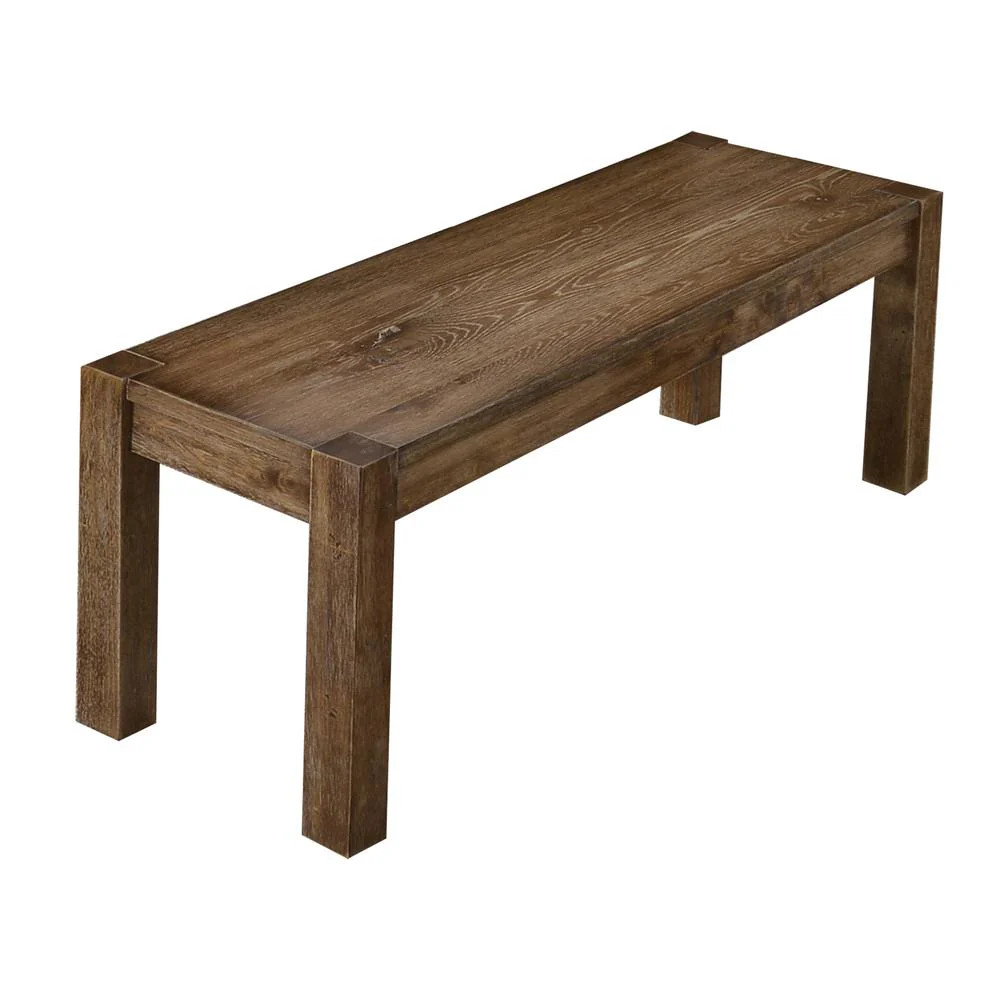 Best Master Furniture Janet 48" Transitional Wood Dining Bench in Driftwood | Shop Simon