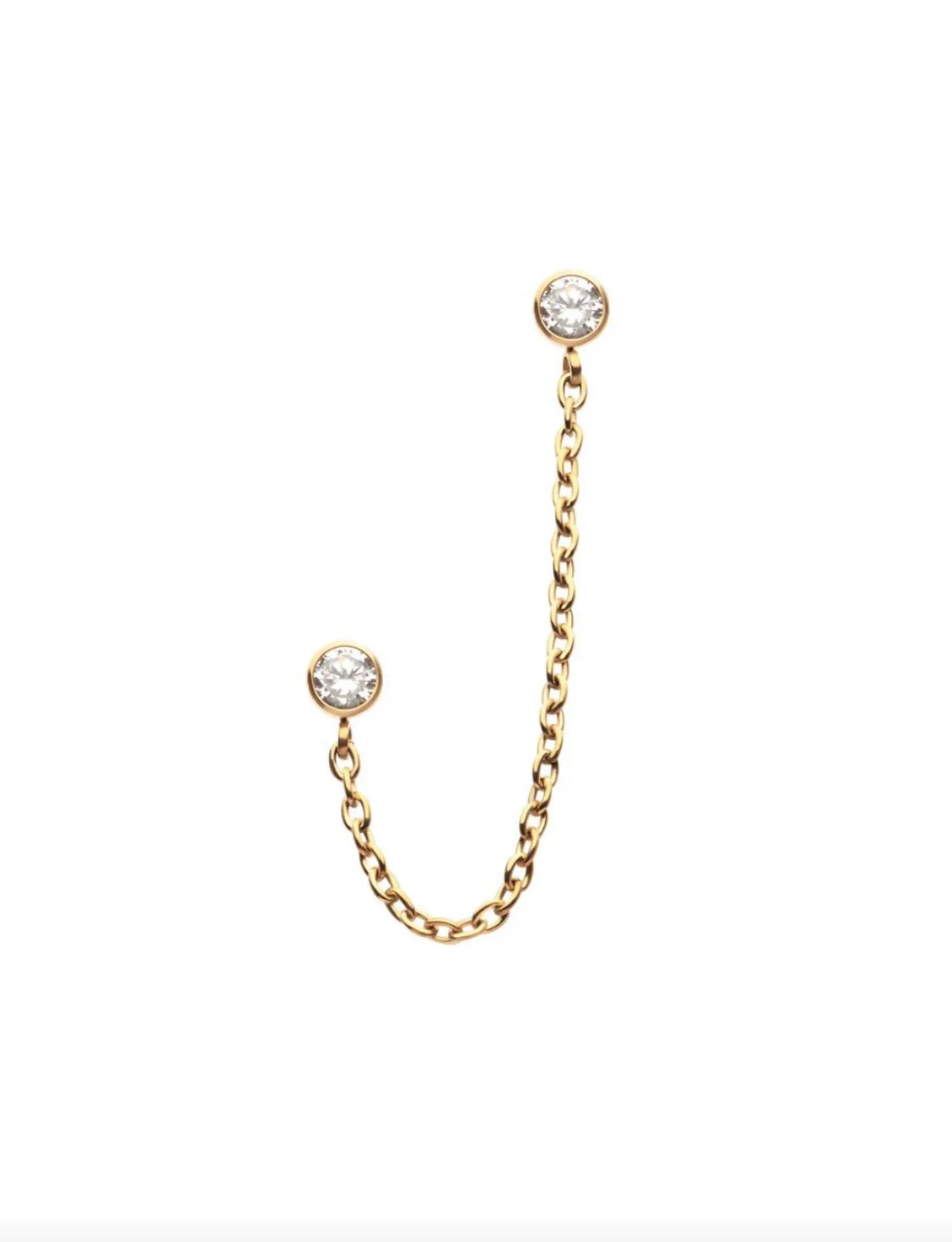 Double Top Rolo Chain Flat Back | Pierced by Ash Design