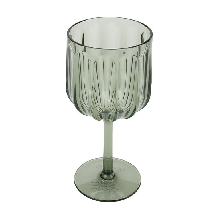 Better Homes & Gardens 17-Ounce Tritan Plastic Stemmed Wine Glass, Green | Walmart (US)