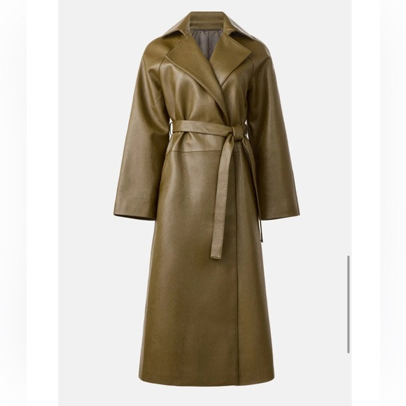 Rosetta Getty x RTR Grommet Belted Faux Leather Trench Coat, Size: S | Poshmark
