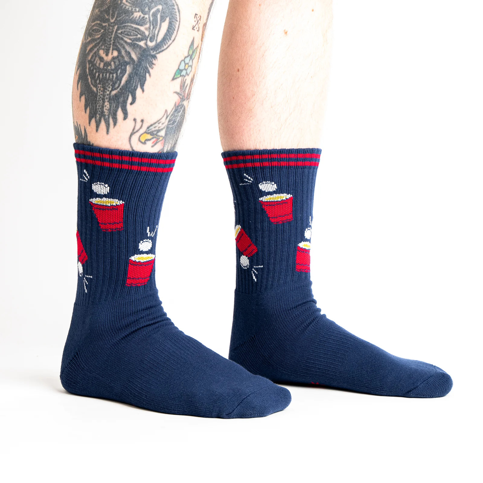 Beer Pong | Athletic Crew Socks - Black | Unisex | Sock It To Me