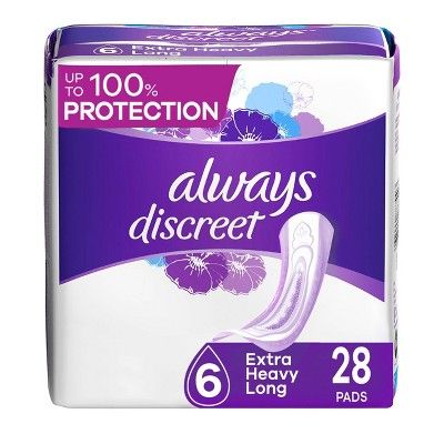 Always Discreet Incontinence and Postpartum Incontinence Pads for Women - Extra Heavy Absorbency ... | Target