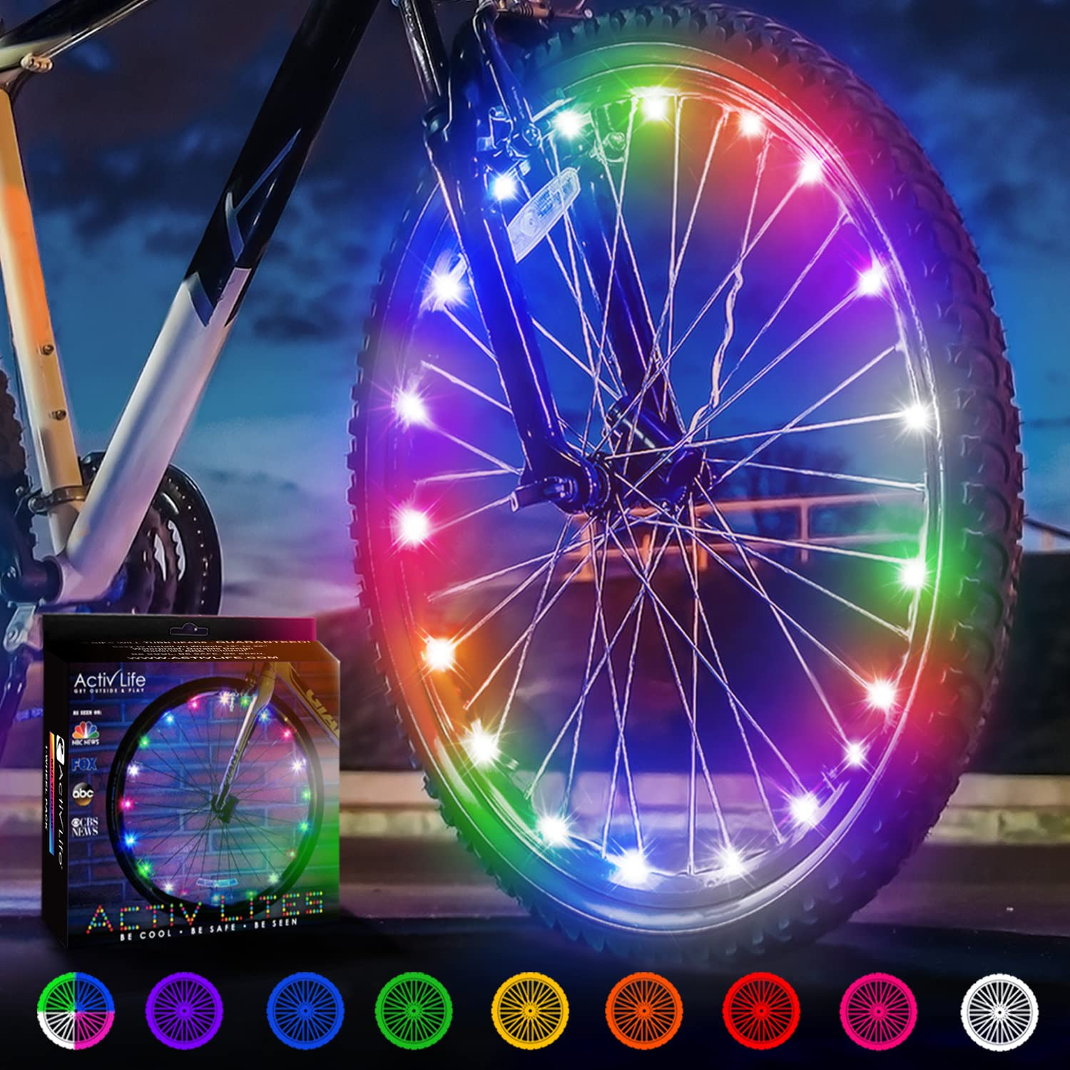 Activ Life LED Bike Wheel Lights with Batteries Included, Get 100% Brighter and Visible from All ... | Amazon (US)