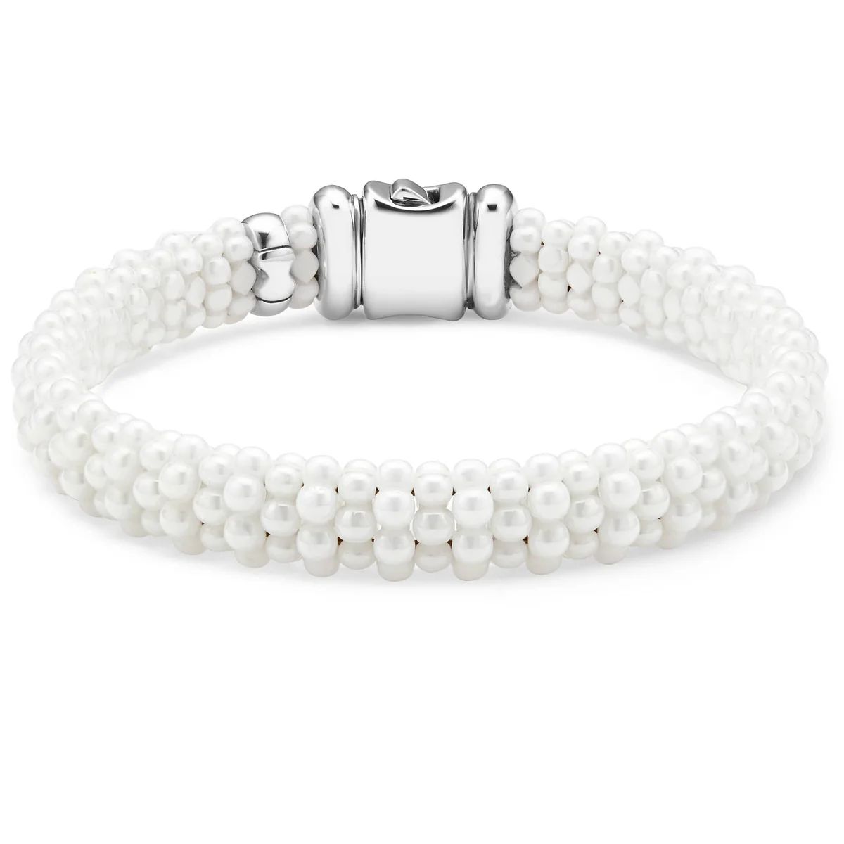 White Caviar Ceramic Beaded Bracelet | 9mm | LAGOS