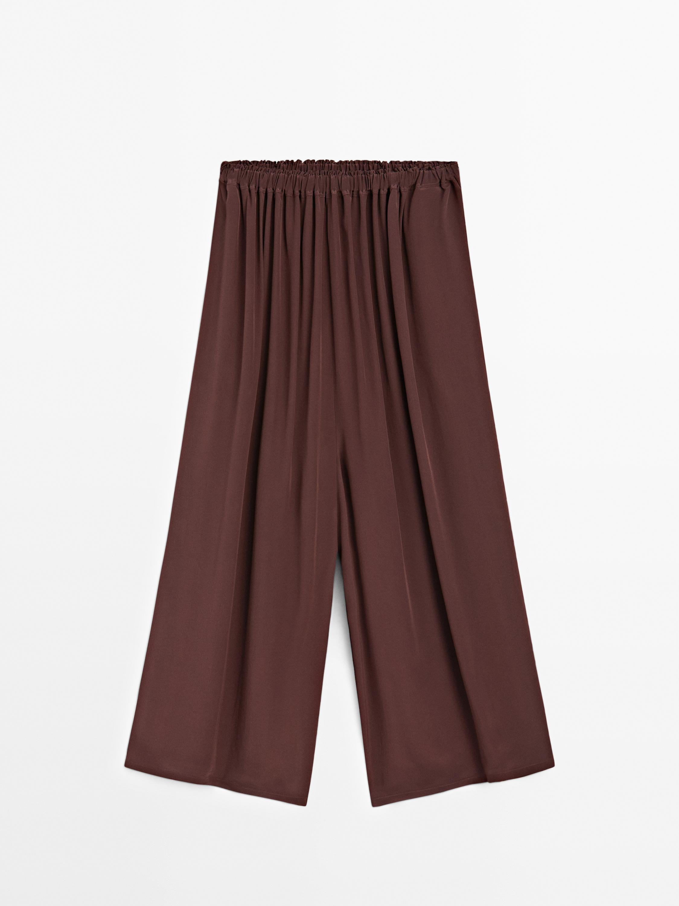 Skort. Adjustable drawstring waist. Two side pockets. Fine, lightweight fabric. | Massimo Dutti US