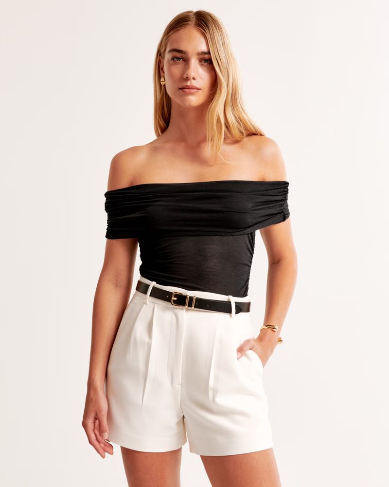 Off-The-Shoulder Sheer Top | Abercrombie & Fitch (US)