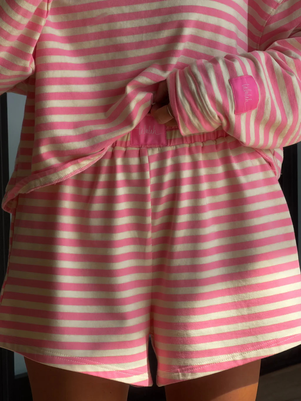 Leisure Stripe Lounge Shorts | Bubblegum | Shop Talulah