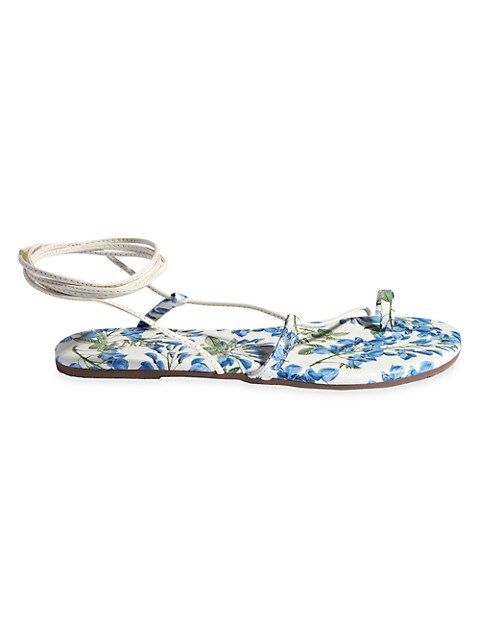 Tkees x Alice + Olivia Jo Floral Ankle-Tie Sandals | Saks Fifth Avenue