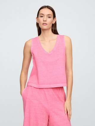 V-Neck PJ Shell Tank Top | Gap Factory