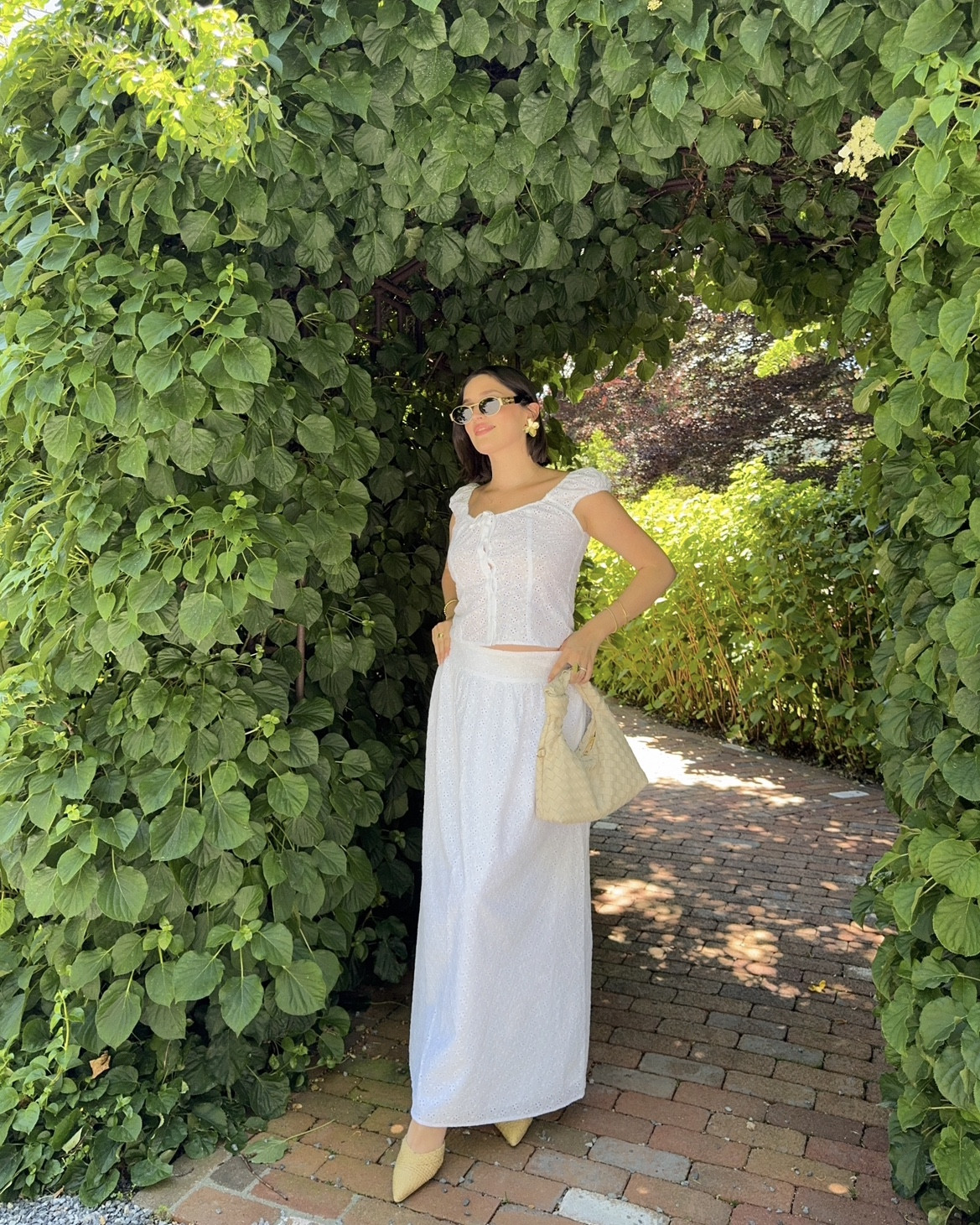 Summer style 🐚🤍  wayf clothing, dolce vita heel, dsw, Versace sunglasses 

#LTKStyleTip #LTKSummerSales #LTKShoeCrush