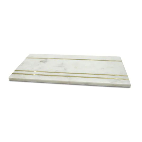 Small White Marble and Brass Cheese Board | Bed Bath & Beyond