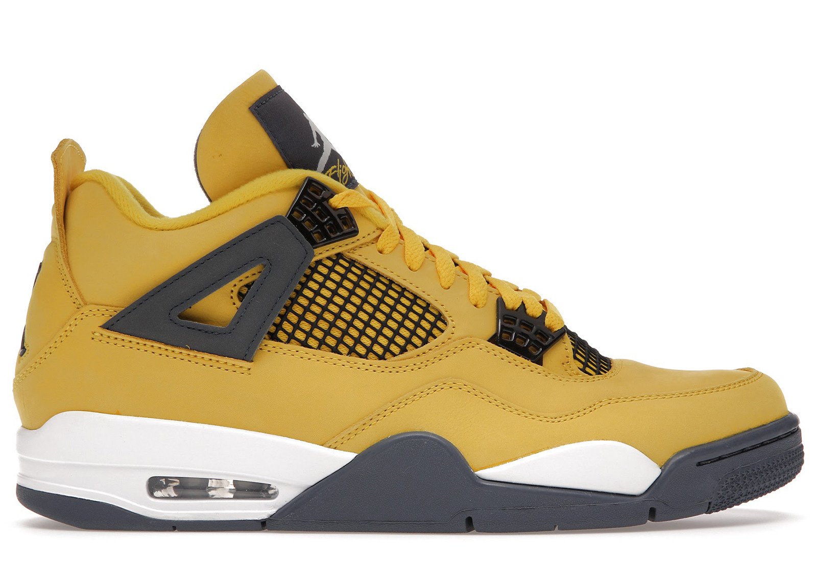 Men's Jordan 4 Retro Lightning (2021) Sneakers in Tour Yellow/White/Dark Blue Grey | StockX