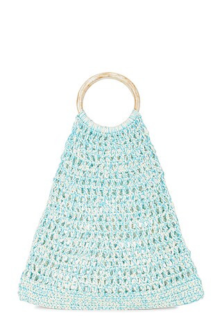 My Beachy Side Two Tones Hand Crochet Bag with Bone Handle in Malibu Blue from Revolve.com | Revolve Clothing (Global)