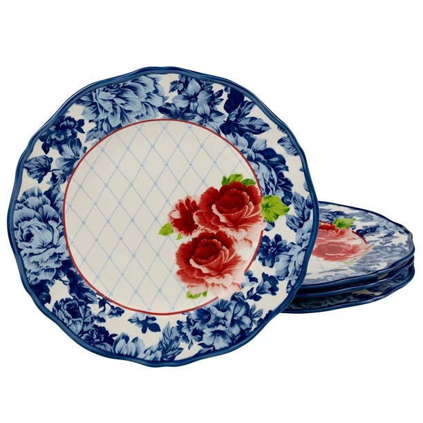 The Pioneer Woman Heritage Floral Dinner Plates, Set of 4 - Walmart.com | Walmart (US)