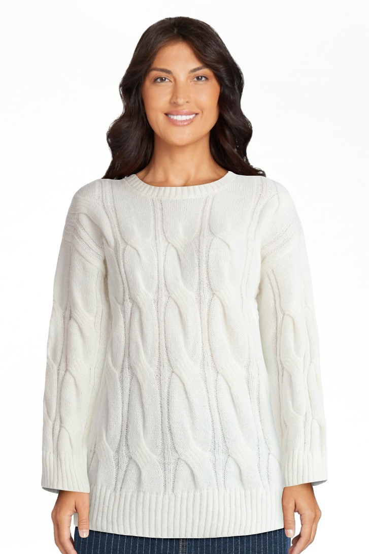 Madden NYC Women's Cable Knit Sweater, Midweight, Sizes XXS-XXL | Walmart (US)