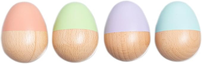 Pearhead Easter Wooden Egg Shakers Baby Toy Set – 4-Piece Montessori Musical Sensory Toy for In... | Amazon (US)