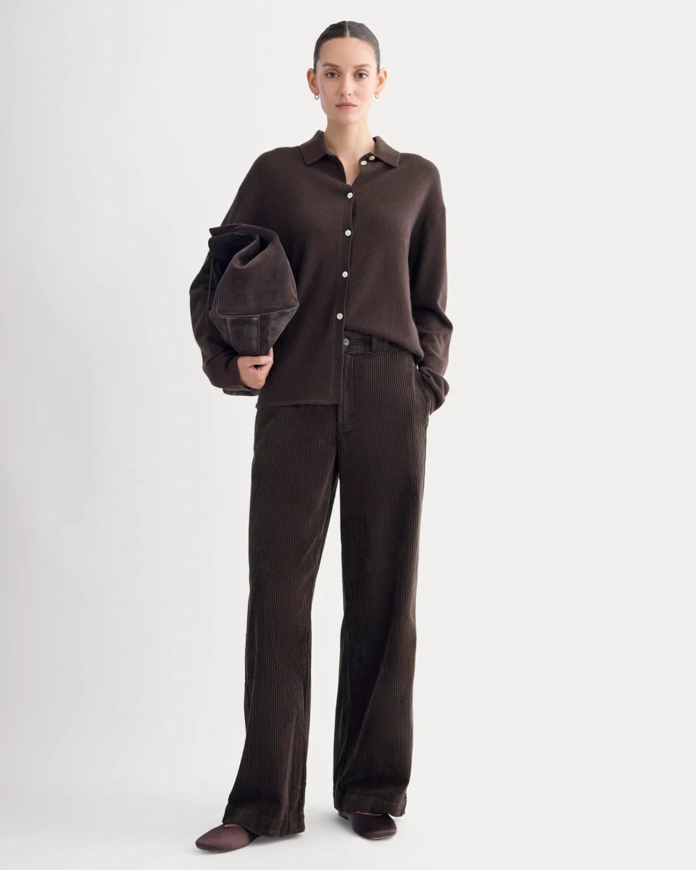 Corduroy Wide-Leg Trouser | Dark Chocolate | Everlane