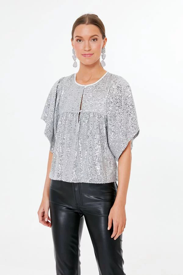 Silver Sequin Marion Top | Emerson Fry | Tuckernuck (US)