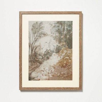 16" x 20" Ancient Fresco Linen Framed Wall Poster - Threshold™ designed with Studio McGee | Target