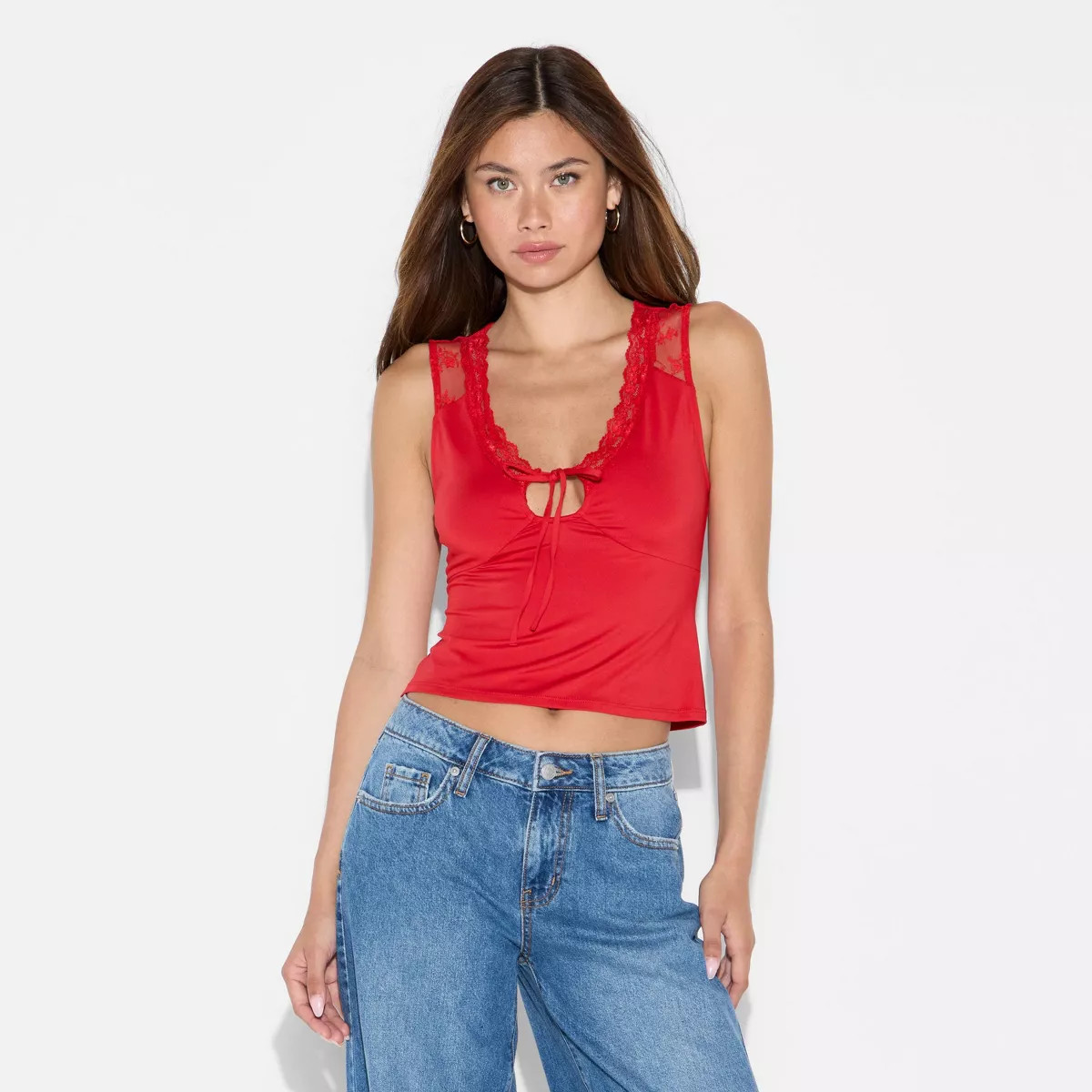 Women's Tie-Front Lace Tank Top - Wild Fable™ | Target