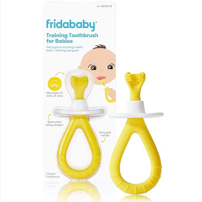 Training Toothbrush for Babies with Soft Silicone Bristles by Frida Baby | Amazon (US)