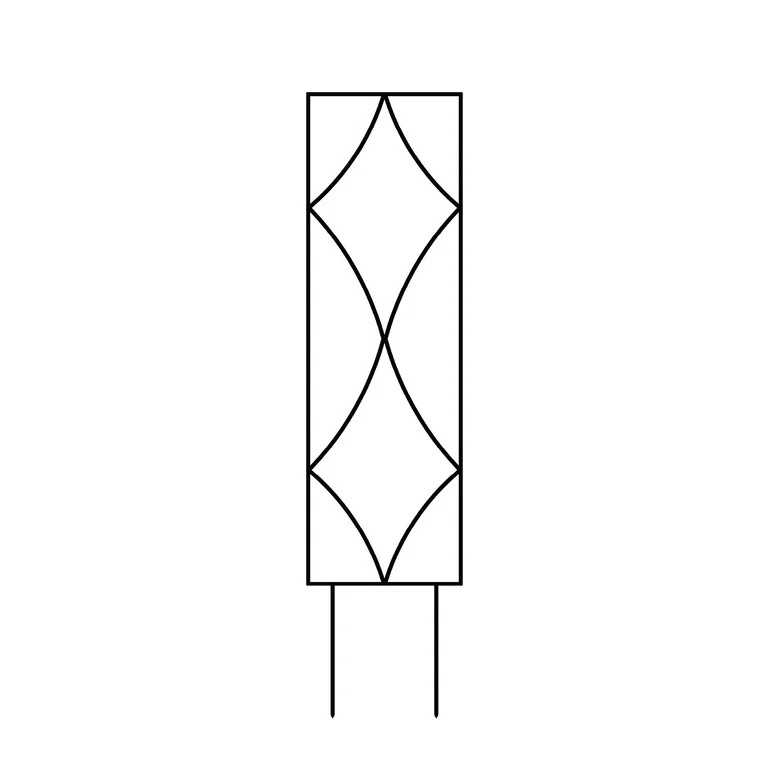 Expert Gardener 48in H x 12in W Black Steel Diamond Garden Trellis with Spiked Feet | Walmart (US)