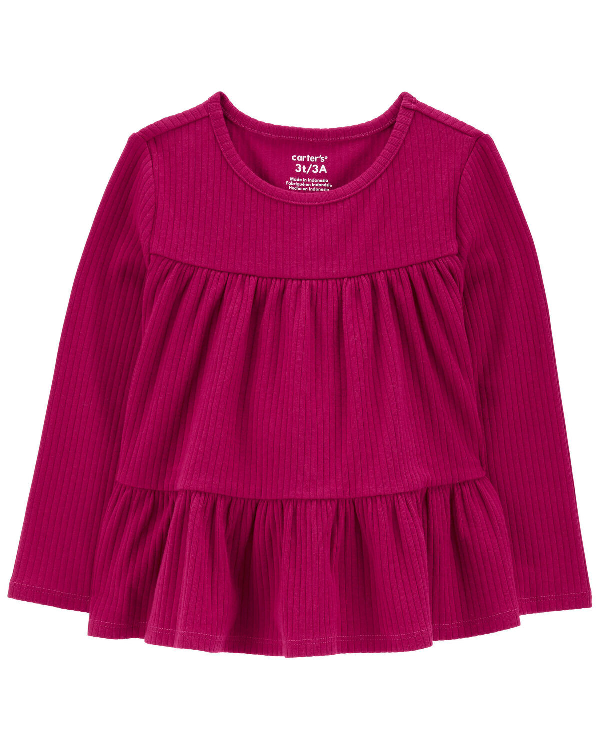Toddler Tiered Long-Sleeve Ribbed Top - Carter's | Carter's | Carter's Inc