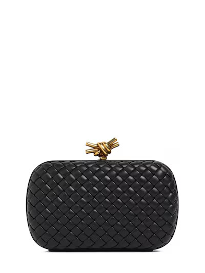 Bottega Veneta - Knot leather clutch - Black | Luisaviaroma | Luisaviaroma