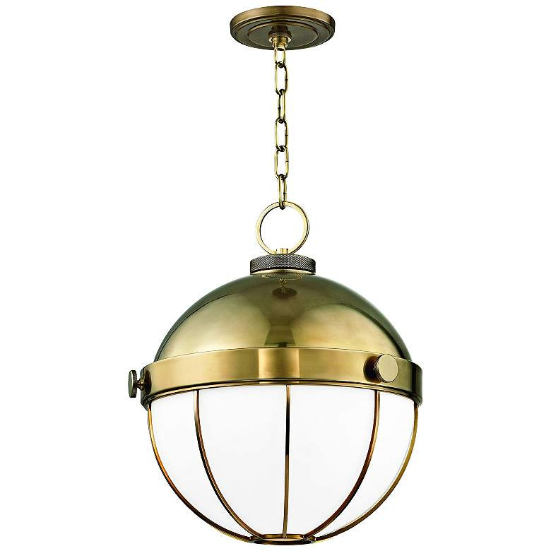 Hudson Valley Sumner 14" Wide Aged Brass Pendant Light - #21H78 | Lamps Plus | Lamps Plus