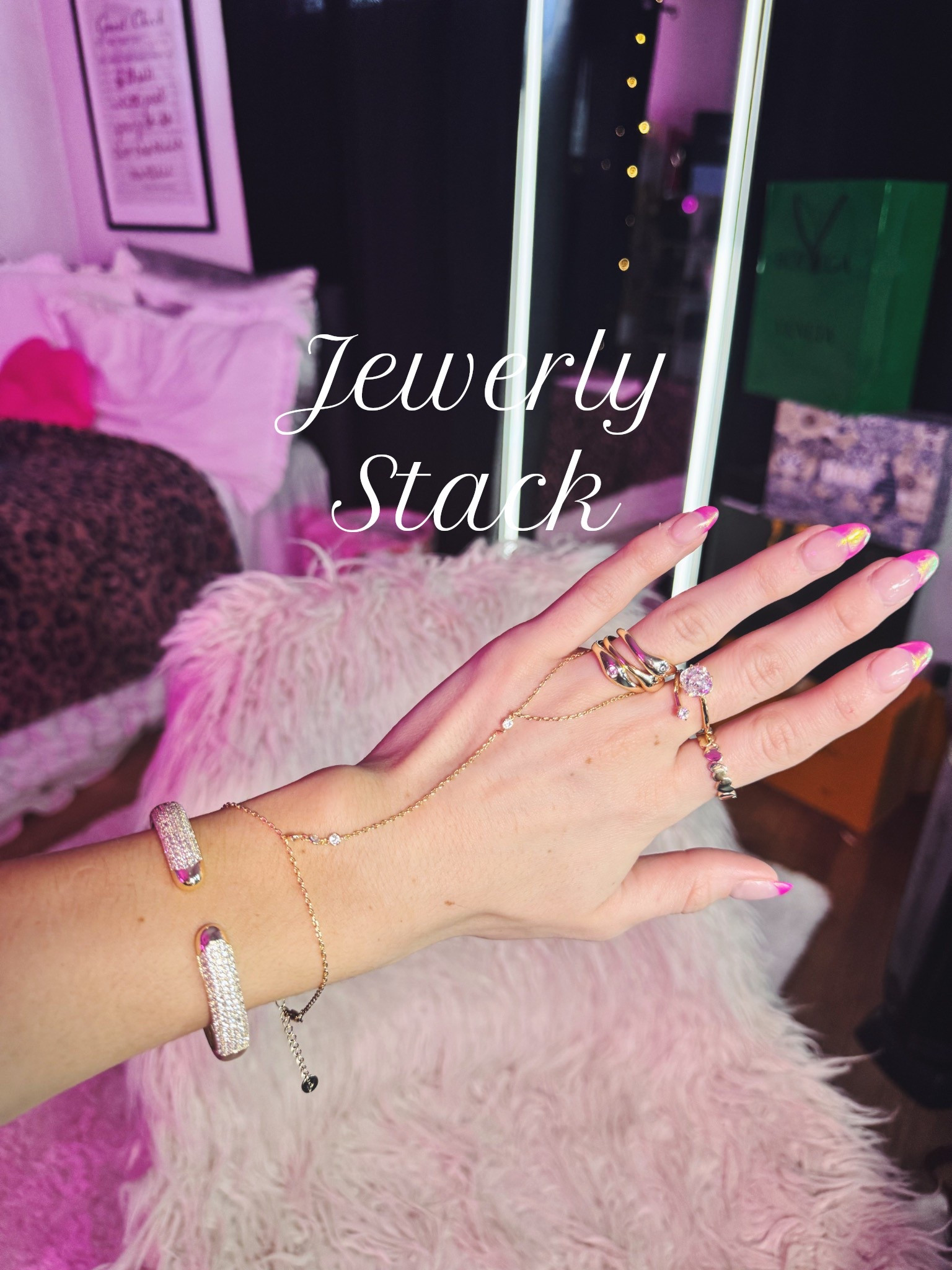Gold Jewelry Stack ✨🐆 

Jewelry, Jewelry Stack, Accessories, Gold, Gold Girlie, Hand Chain, Trending, Viral. 

#gold #handchain #jewelry #jewelsinspo 

#LTKFestival #LTKShoeCrush #LTKItBag