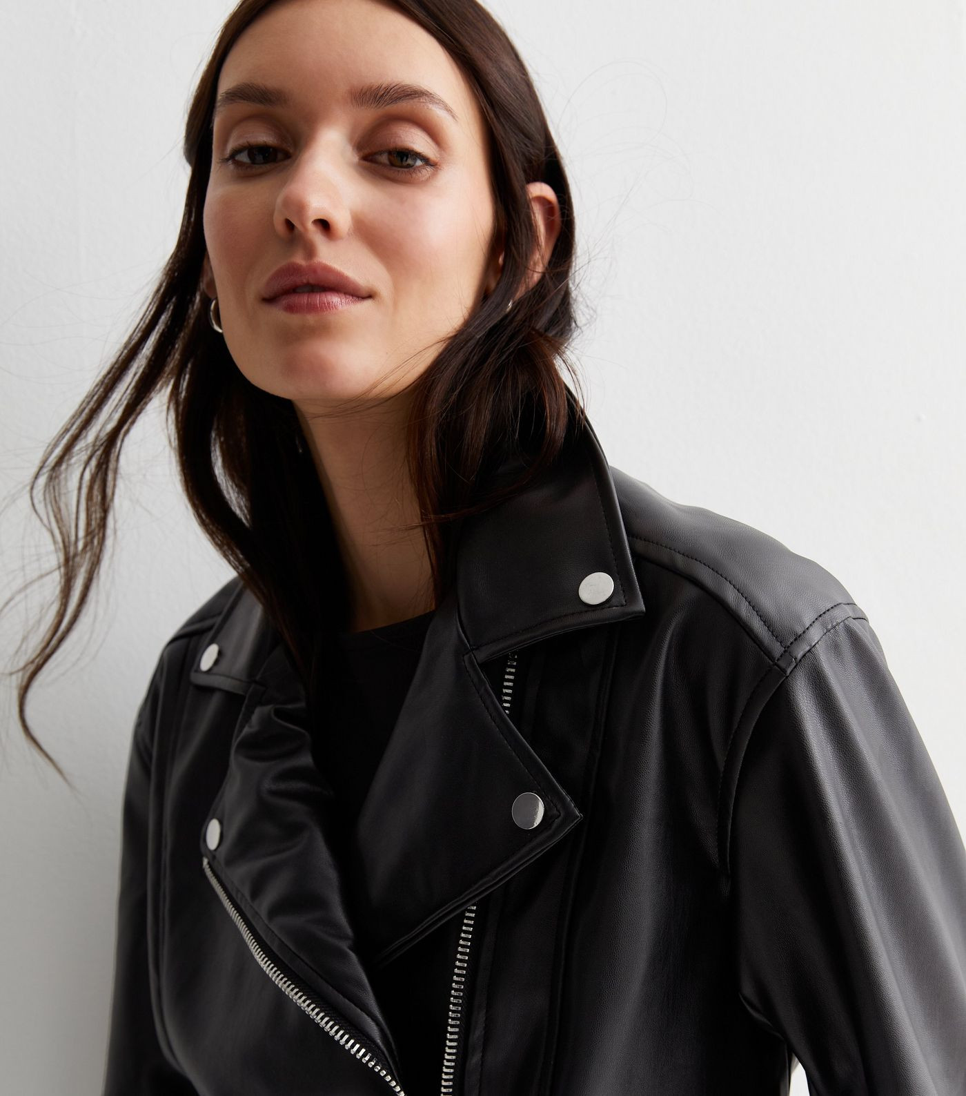Black Leather-Look Oversized Biker Jacket
						
						Add to Saved Items
						Remove from Saved... | New Look (UK)