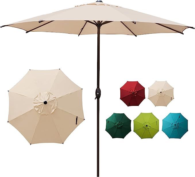 Abba Patio 9ft Patio Umbrella Outdoor Market Table Umbrella with Push Button Tilt and Crank for G... | Amazon (US)