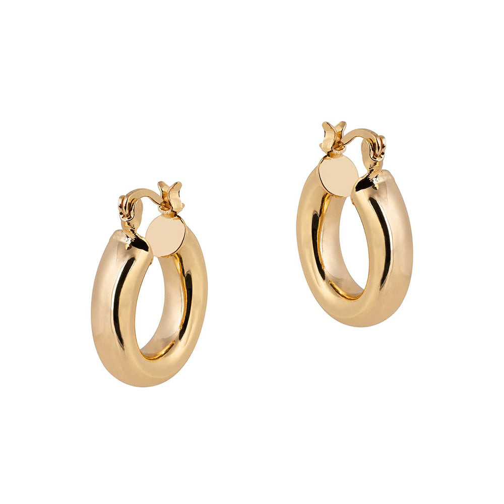 Lola Chubby Round Gold Hoop Earrings | Wolf & Badger (US)