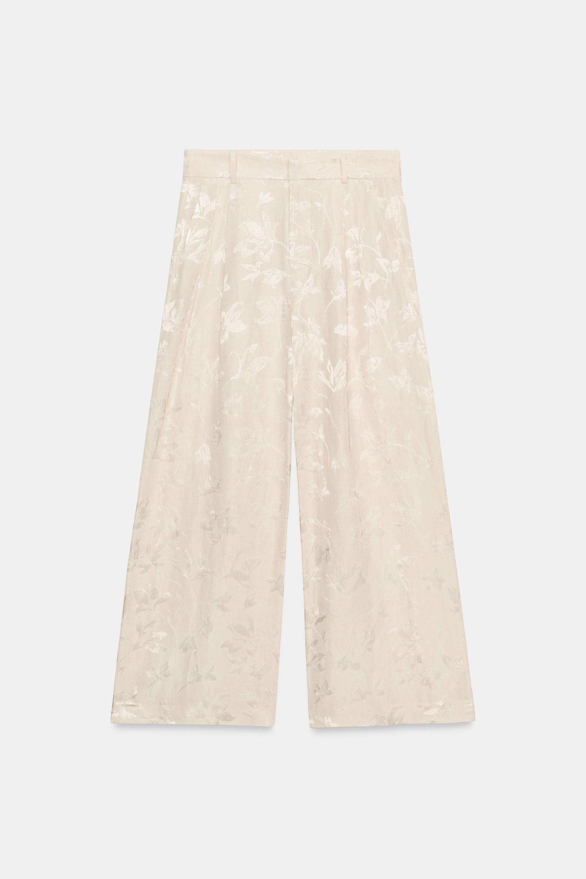 PANTALONI CON LINO JACQUARD ZW COLLECTION | Zara IT