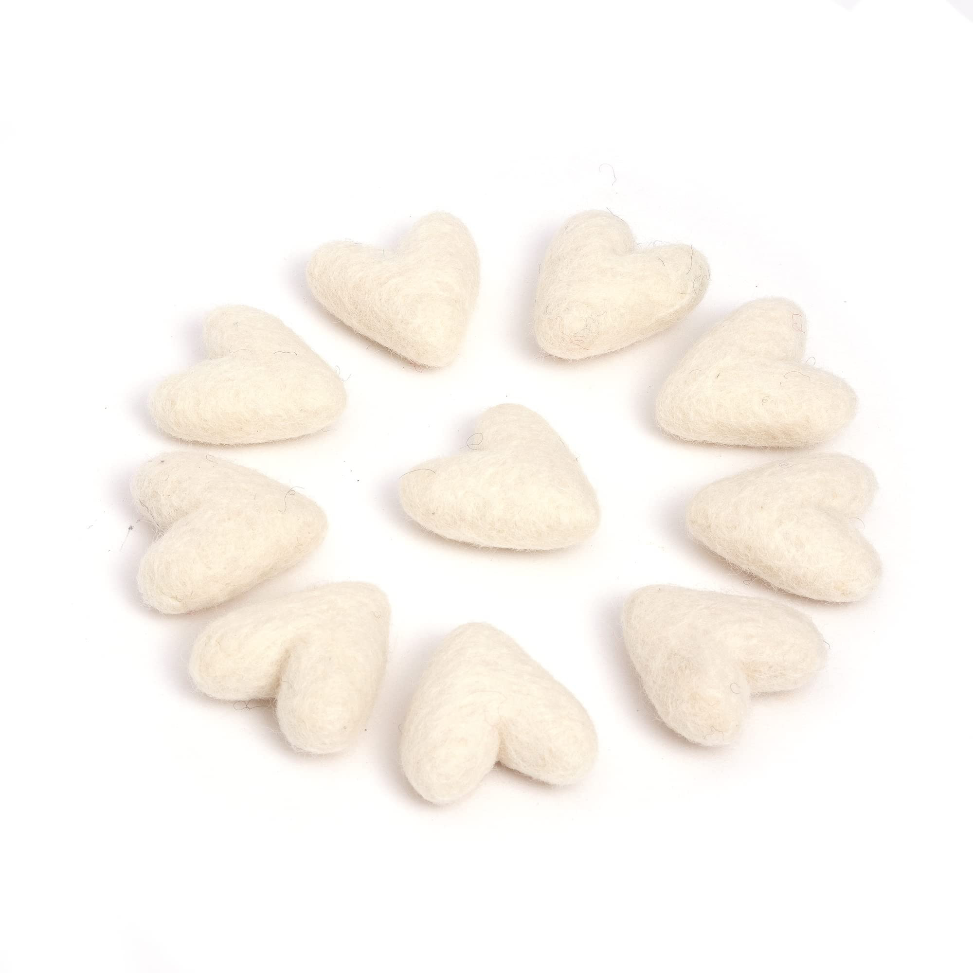 Glaciart One White Felted Hearts - 1.5” (10 Pcs) - Needle Felting - Needle Felting & Essential ... | Amazon (US)