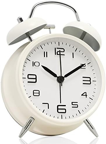 Betus [Non-Ticking 4" Twin Bell Alarm Clock - Metal Frame 3D Dial with Backlight Function - Desk ... | Amazon (US)