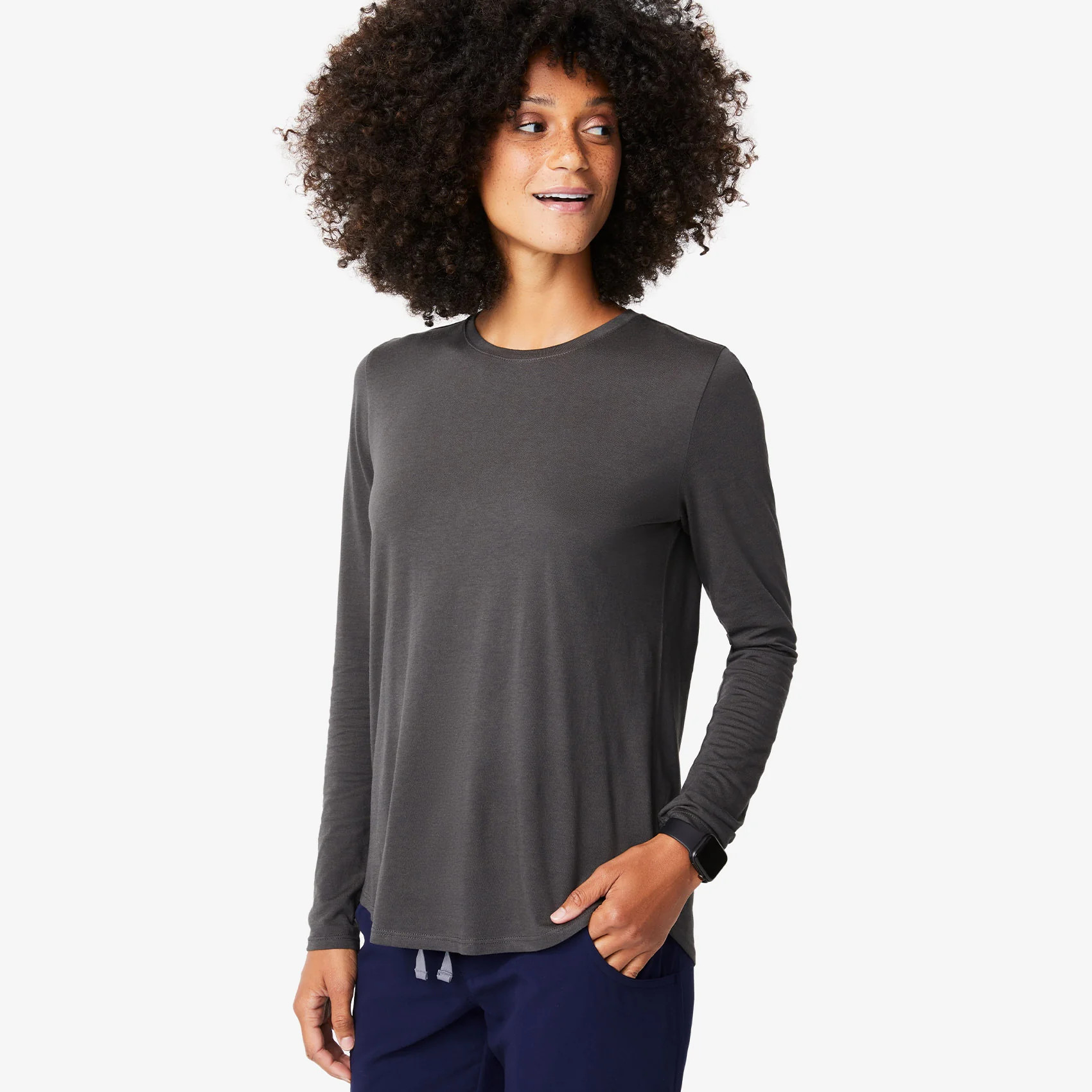 Women’s Supersoft Longsleeve Underscrub - Charcoal · FIGS | FIGS