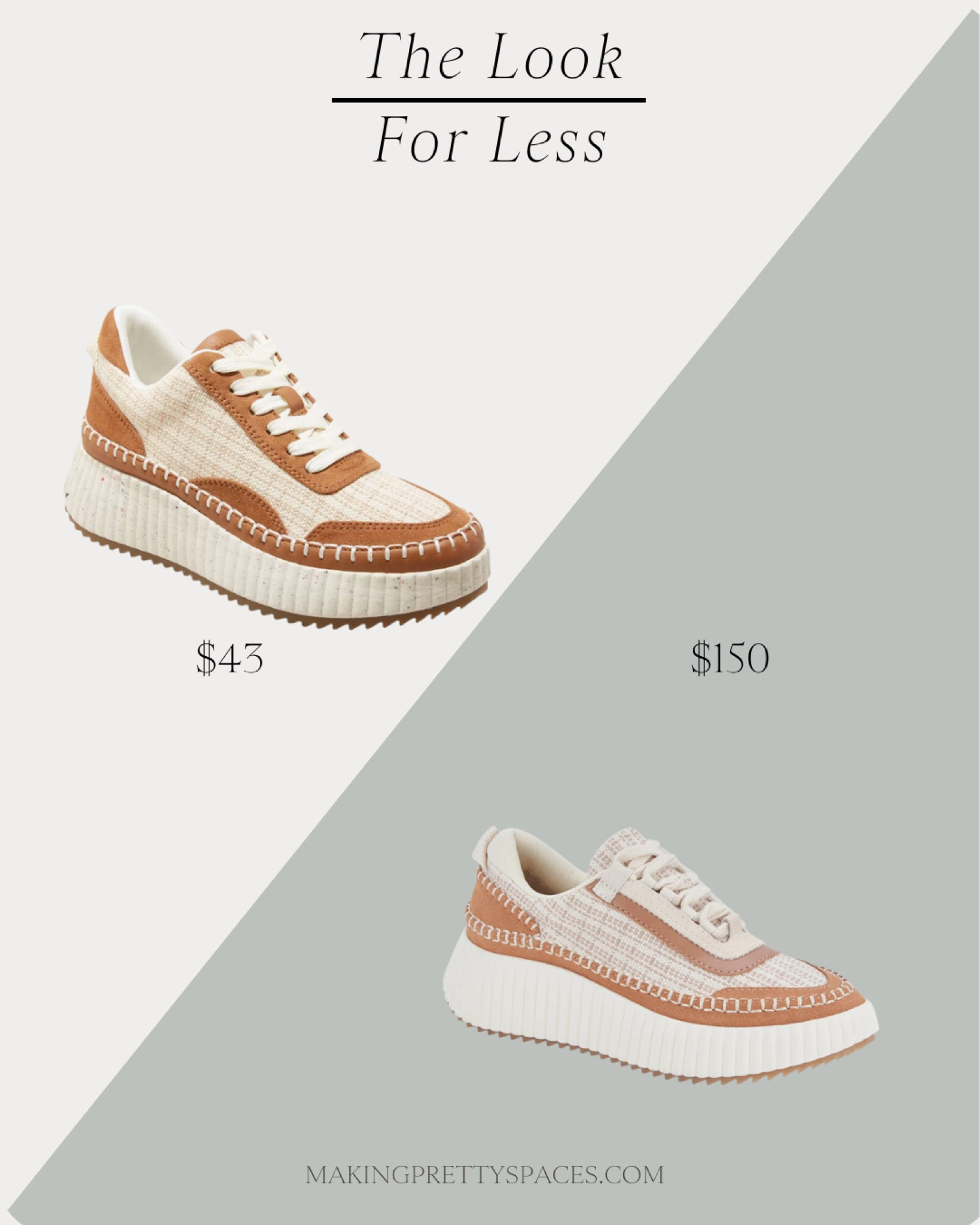 look for less, splurge vs save, neutral fashion, shoe picks, sneakers, tennis shoes, designer, woven, fall fashion, fall style 

#LTKshoecrush #LTKfindsunder100 #LTKSeasonal