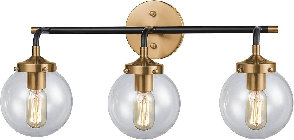 Elk Home Boudreaux Vanity Light - 3-Light in Matte Black Finish, with Clear Glass, Modern/Contemp... | Amazon (US)