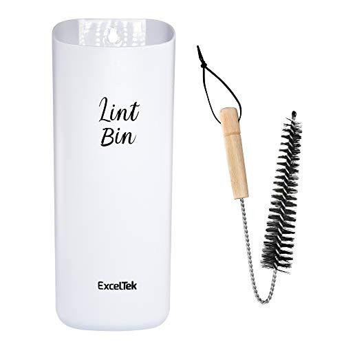 ExcelTek Laundry Room Lint Bin and Trash Collector with Dryer Vent Wire Cleaning Brush, Small and... | Amazon (US)