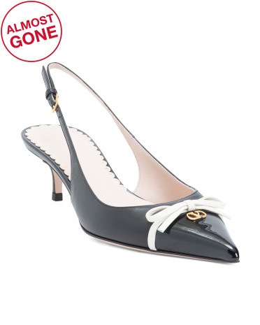 Made In Italy Leather Bepointy Slingback Pumps | TJ Maxx