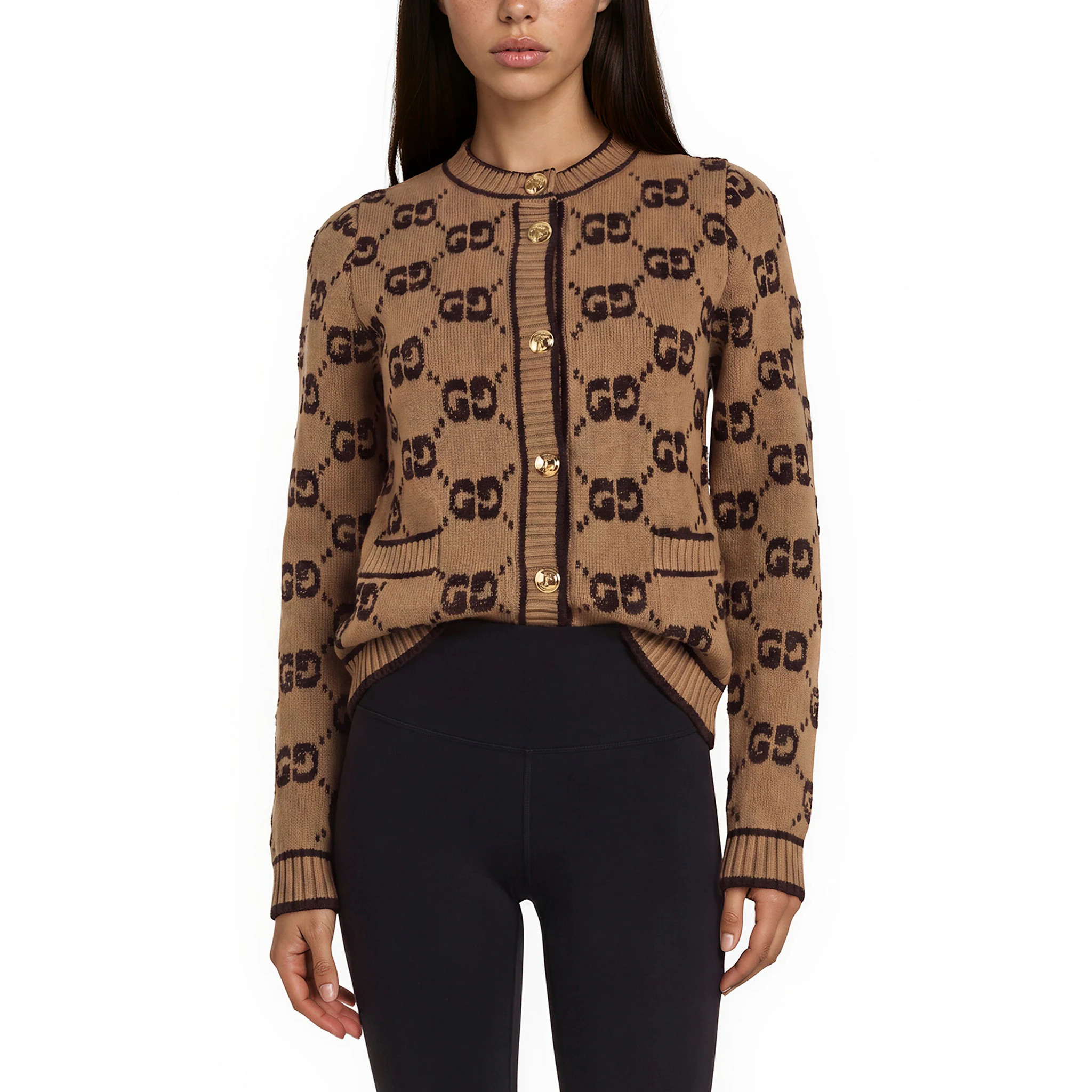 Gucci GG Wool Boucle Jacquard Cardigan - Overstock - 44295203 | Overstock