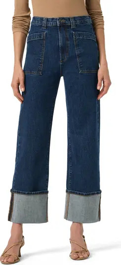 Cuffed Patch Pocket High Waist Straight Leg Jeans | Nordstrom Rack