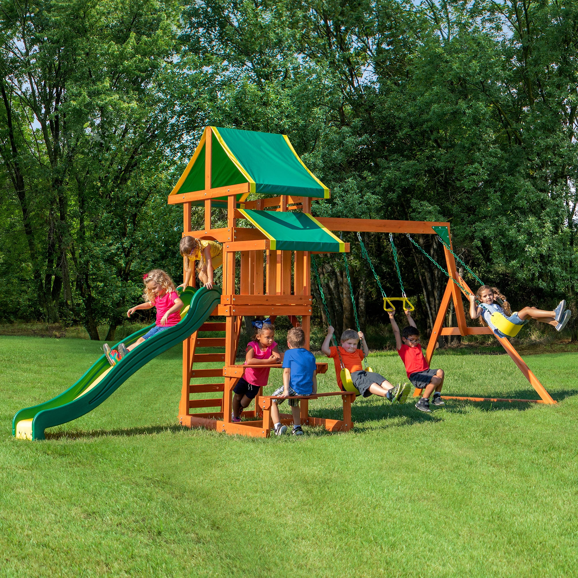 Backyard Discovery Tucson Cedar Wooden Swing Set | Walmart (US)