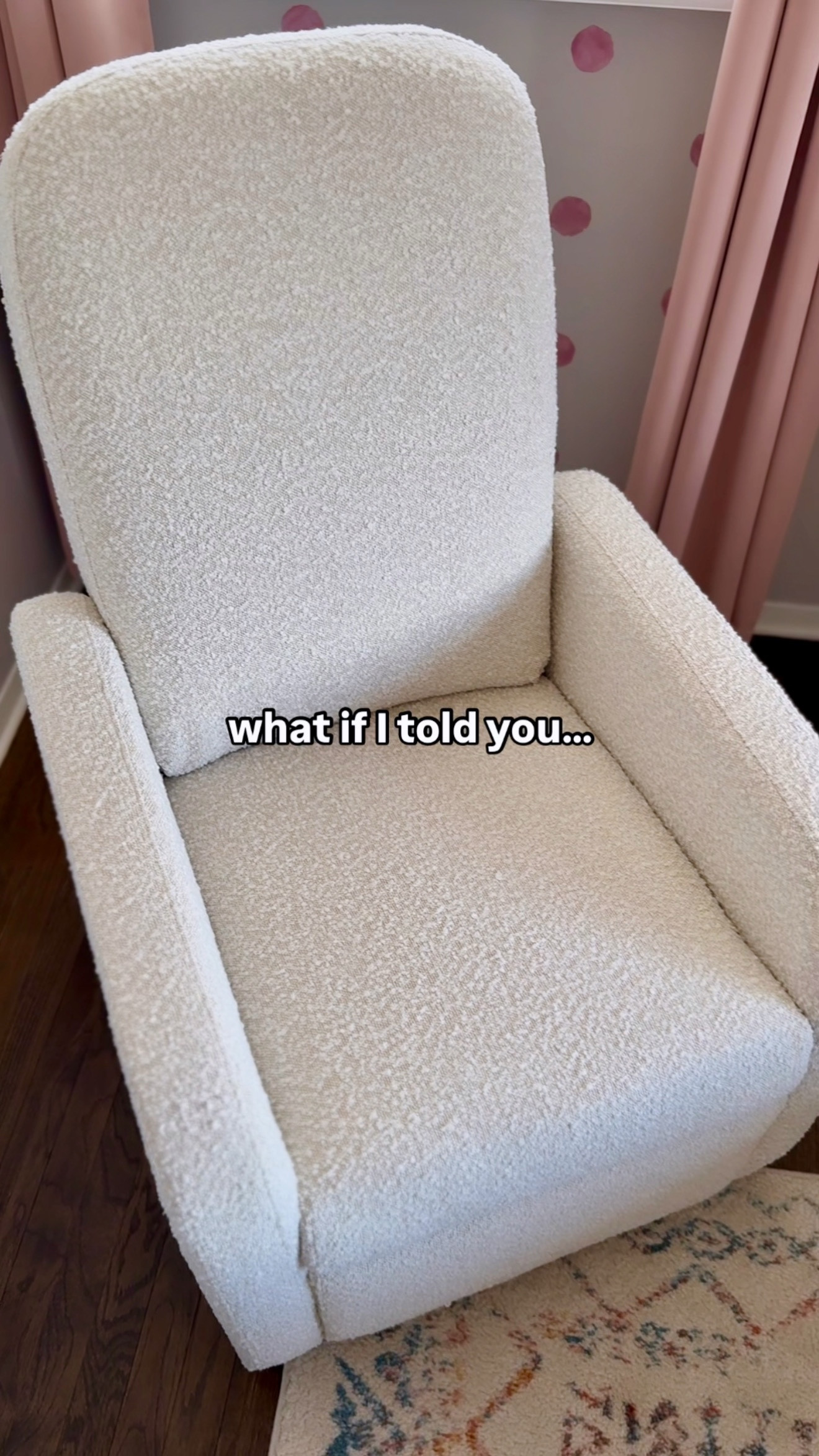 Elevated nursery but on a Target budget 😍😍 This Teddy Recliner from @deltachildren is STUNNING in my daughter’s room. The soft, boucle fabric looks so high-end but costs a fraction of the price compared to most retailers out there! It comes in two color options and arrives mostly assembled (all you have to do is click the top onto the bottom and you’re good to go!!

#LTKBump #LTKBaby #LTKFamily