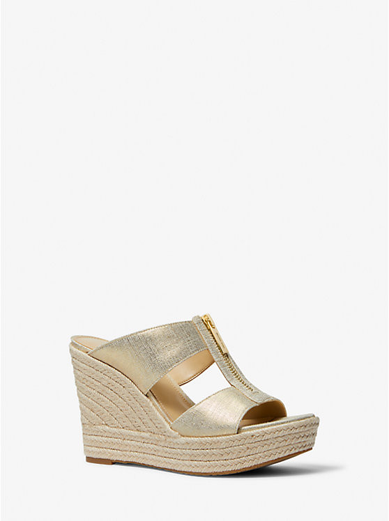 Bradley Metallic Canvas Wedge Sandal | Michael Kors US